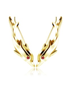 Gold Plated Silver Dolphin Shaped Earrings EL-110-GP